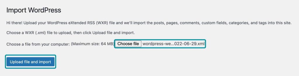 wordpress import menu 6